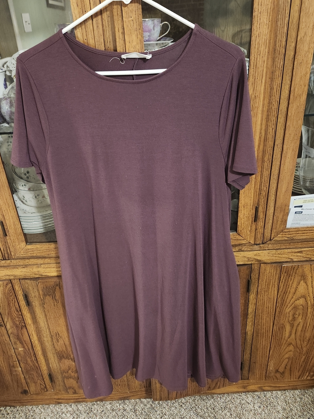 Women’s Short-Sleeve Swing -Dress- Plum